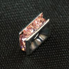 20 Stk. Strassrondellen viereckig 8x8mm Silber/Light Rose